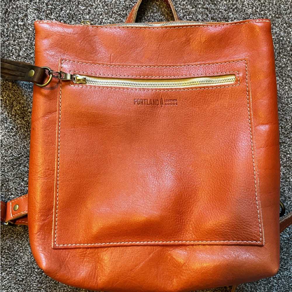 Portland Leather Goods PREMIUM tote backpack satsuma